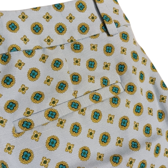 J. Crew Cafe Capri Pants Silk Linen Blue Frost Foulard Print - Picture 4 of 8